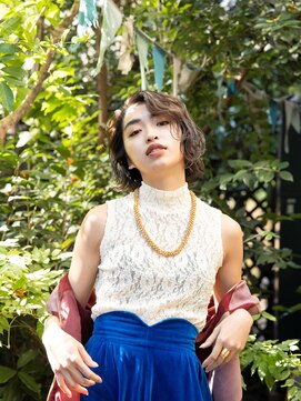 リブロ 三軒茶屋(LIBRO) バレイヤージュボブカーリー