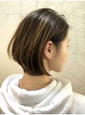 大人かわいい/ショート/前下がり/ハイライト　担当　夕島