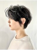 handsome short × soft perm