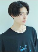 【ナチュラルセンターパート×毛流れパーマ】ブルーブラック