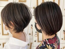 [ショート×ハイライト]細めの上品なハイライトは,ショートやボブスタイルと相性抜群☆荻窪駅/ケアブリーチ