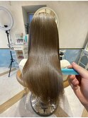 シルキーベージュ×グレージュカラー【髪質改善/縮毛矯正】