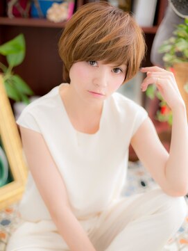 カバーヘア イヴ 戸頭店(COVER HAIR EVE) 外国人風ピンクブラウン小顔くせ毛ショートc5戸頭10代20代30代!