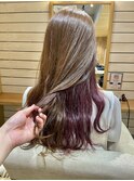 インナーカラーラベンダーピンク