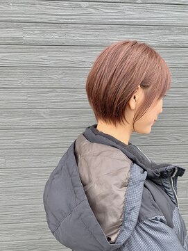 琉月 枝松店 大人女性も可愛いピンクベージュ×フェミニンショート