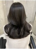 切りっぱなしボブエアリーロングピンクブラウンベリーショート