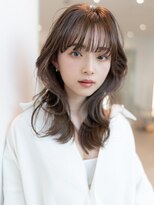 大人かわいい／20代30代/くびれ巻き／バングカット／レイヤー