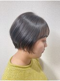 ショートボブ×オリーブグレージュ