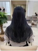 ブルーブラック　ダブルカラー　髪質改善