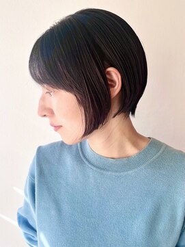 モリオフロムロンドン 松戸店(Morio from London) 【morio松戸 アイダ】朝楽ショート前下がりショート黒髪ショート