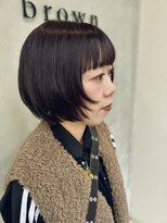 ブラウン(Brown)&nbsp;ボブ×レイヤー×アンバーブラウンカラー