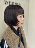 ボブ×レイヤー×アンバーブラウンカラー
