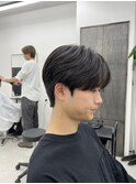 センターパート　ニュアンスパーダウンパーマ