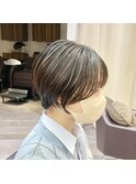 ショート丸みショートボブ20代30代前髪あり面長丸顔横浜