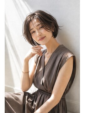 アッシュ 学芸大学店(Ash) ショートボブ/大人女性/ラテベージュ/白髪ぼかし/脱白髪染め