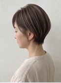 透明感ハイライト×レイヤーショート/髪質改善艶髪カラー