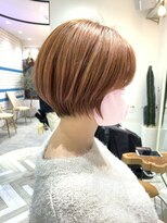 シー バイ ロンド 新宿(Sea by Lond)&nbsp;ピンクオレンジベージュ丸みショートボブ　新宿