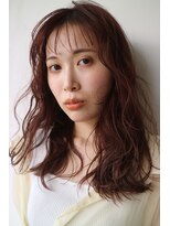 アールヘア ナチュラルアンドオーガニックサロン ナチュラルウェーブロング【オーガニックプラムピンクカラー】