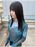 パツッとライン×ミディアムスタイル#阿倍野#天王寺#髪質改善