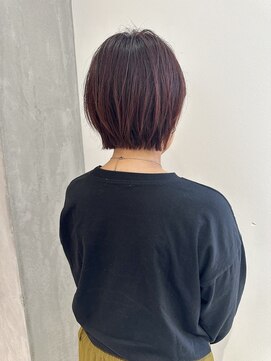 ヨーク(YOKE) YOKE 大人ボブショートボブ切りっぱなしボブ暖色カラーボルドー