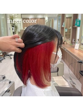 アッシュ 清瀬店(Ash) インナーカラー×レッド