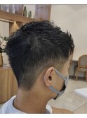 メンズアップバングショートナチュラルパーマ