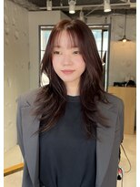 コフィー バイ メルト 吉祥寺(cofy by melt) 【中澤彩乃】韓国風ロングレイヤーハッシュカット赤みブラウン