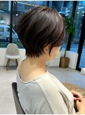 大人ショートボブ丸みショートカットマッシュショート前髪あり