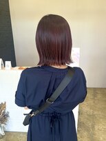 ヘアコレクション アンジュ(Hair collection Unge)&nbsp;チェリーレッドカラー×切りっぱなしボブ＊