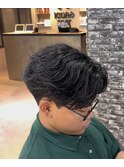 フェザーパーマ/フェザーショート/毛流れパーマ/メンズカット
