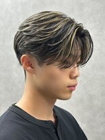 エルマーク 京都駅前(L-MARK)&nbsp;ハイライト/ツイストパーマ/メンズ/アップバング/短髪