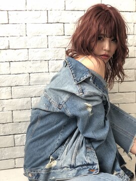ミエルヘアーエスト 新宿店(mielhair est) ラベンダーコーラルピンク【新宿】