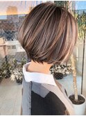 グレイジュハイライト丸みショートkchiara福岡川野直人