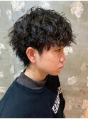 メンズマッシュパーマ波巻ツイストスパイラルパーマ札幌大通