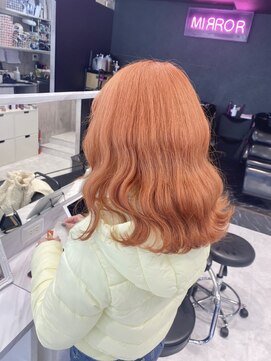 リル 溝の口(LiL) オレンジベージュ/溝の口/ブリーチ/ダブルカラー/レイヤーカット