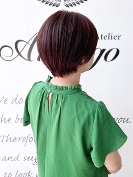 アレゴ(Allergo) 大人可愛い20代30代40代赤髪前下がりショートボブ丸みショート◎
