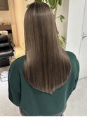 ハイライトカラーグレージュベージュケアブリーチダブルカラー