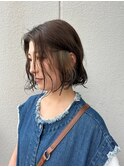 20代30代40代艶小顔ウェーブショートレイヤーボブルーツカラー