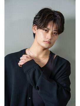 メンズ ソース 枚方(MEN'S SOURCE) センターパート×ニュアンスパーマ/メンズ