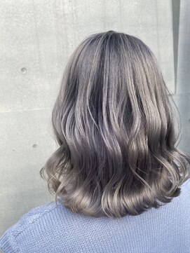 アイス(ice) 波巻き/寒色系カラー/パールグレー/透明感/シアグレージュ