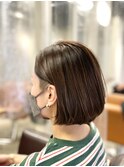 ツーブロック切りっぱなしボブハイライトデザインカラー/亀戸