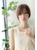 大人かわいい前髪セシルカットココアブラウンフリンジウェーブ