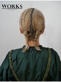パーティヘアセット モードツインテールアレンジ