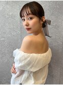 三軒茶屋_レディース_セミロング_ヘアアレンジ_ヘアセット_小顔