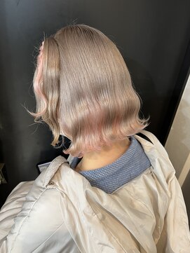 ドットハリス(.Hallis) インナーカラー/ホワイトベージュ/ホワイトピンク