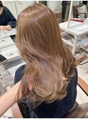 オリーブベージュ/韓国風レイヤーカット/ダブルカラー/焼津