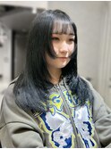 姫カット/レイヤーカット/暗髪/ロングレイヤー/ブルーブラック