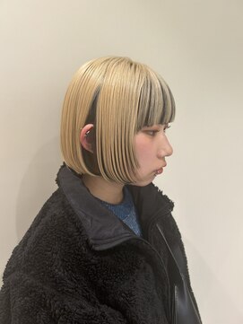 ナンバー 博多(Number) ハイトーンボブ×デザインカラー