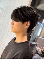 新宿シャドウパーマメンズマッシュウルフカット緩め波巻きパーマ