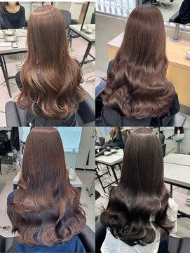 ペレ 栄 アネックス(PELE栄ANNEX) 韓国 くびれロング レイヤー ワンホンヘア 小顔前髪